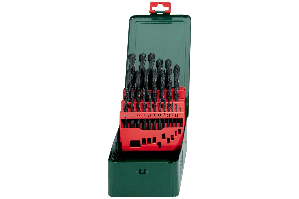 Drill Bit Set HSS Rolled 1-13x.5 25pce, storage case