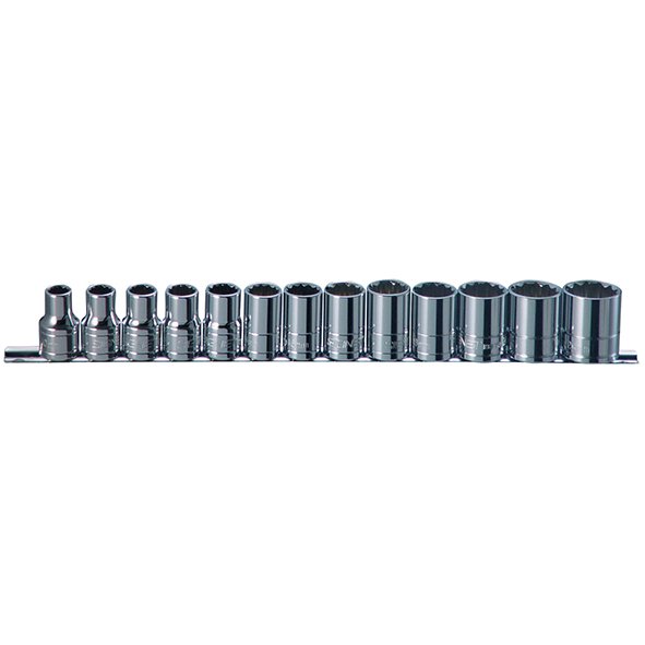Signet 3/8in Drive Socket Rail Set 12 pce 8-19mm