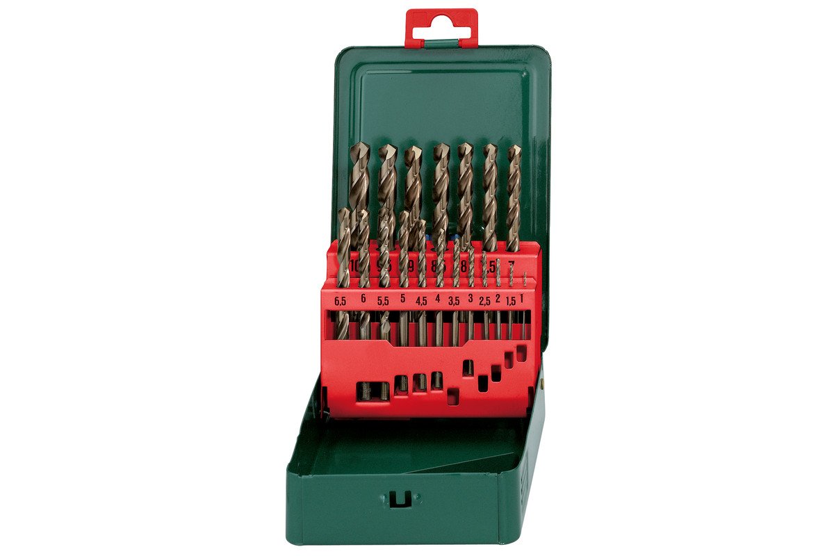 Drill Bit Set HSS Cobalt 1-10x.5 19pce, storage case