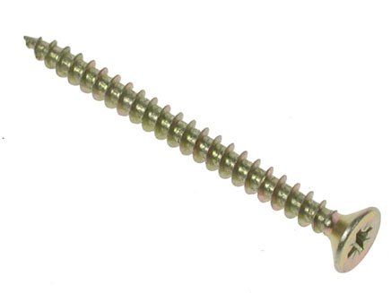 Chipboard Screws Countersunk Pozi 6mm x 40mm Zinc Yellow