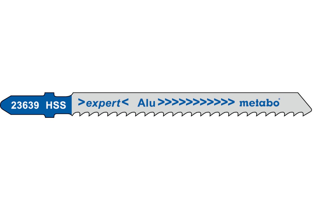 Jigsaw Blade - Alum 74mm Plastics HSS 8tpi 3-15mm 5 pack