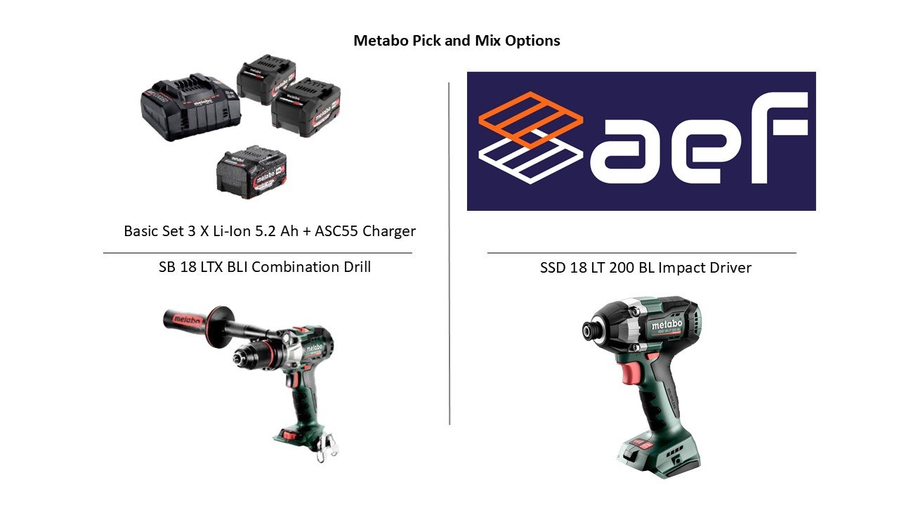 Metabo Pick and Mix, SB18LTXBLI+ SSD18LT200BL