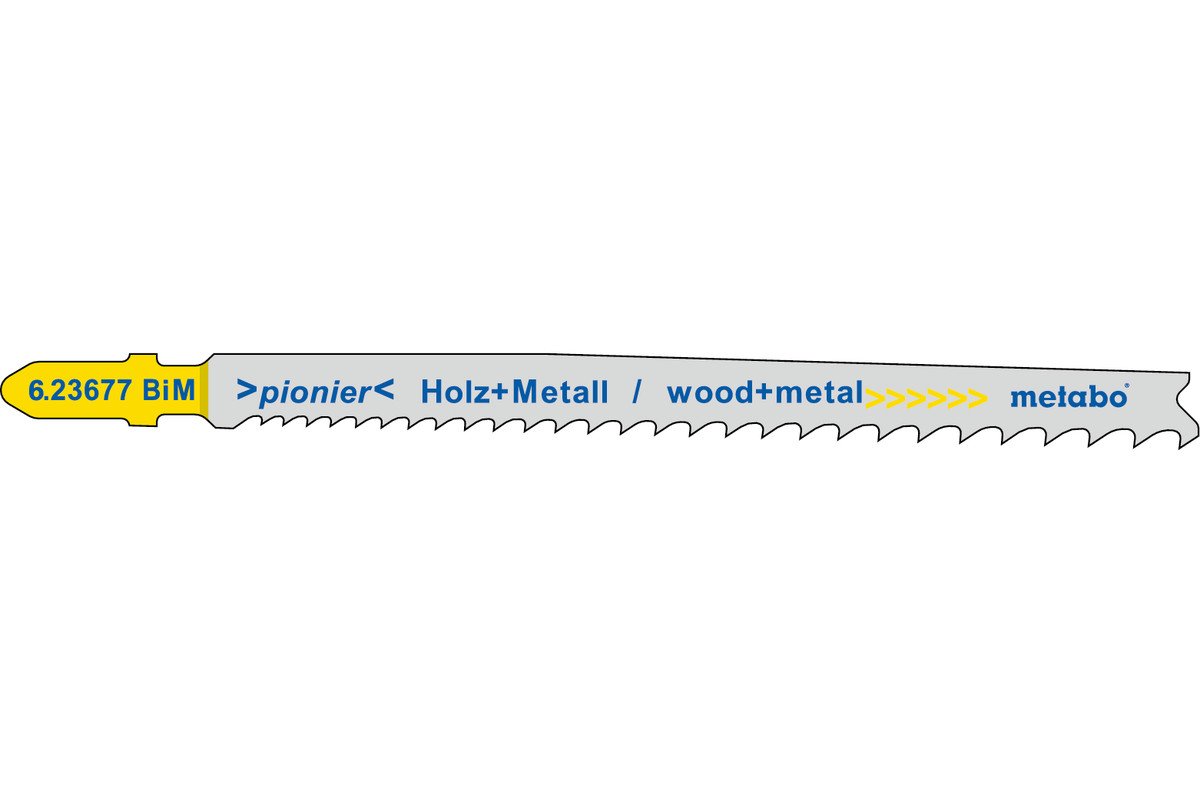 Jigsaw Blade - Wood, Metal , Plastics 106mm 5 pack, Wood with Nails and Bi Metal