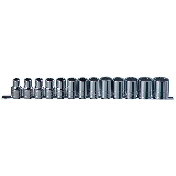 Signet 1/2in Drive Socket 12 Point Rail Set 13 pce 10-24mm