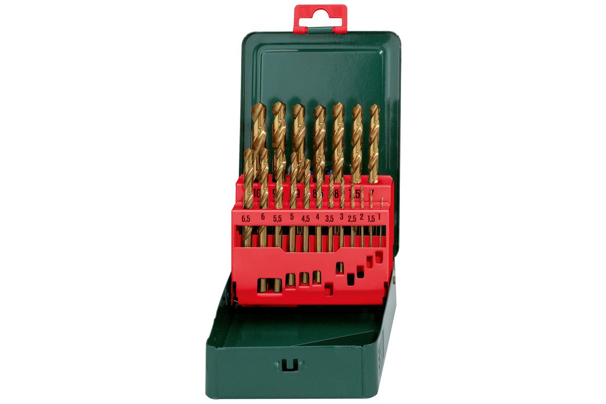 Drill Bit Set HSS Titanium 1-10x.5 19pce, storage case