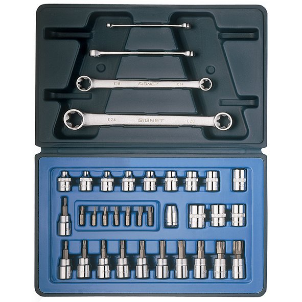 Signet 1/4 & 3/8in Drive Torque Socket Set 35 pce