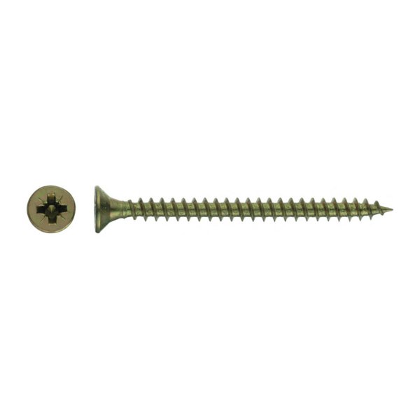Reca Chipboard Screws Countersunk Pozi 4mm x 16mm Zinc Yellow